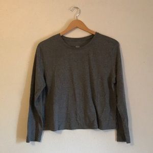 Girlfriend Collective Cupro Long Sleeve Tee in Pepper size XL